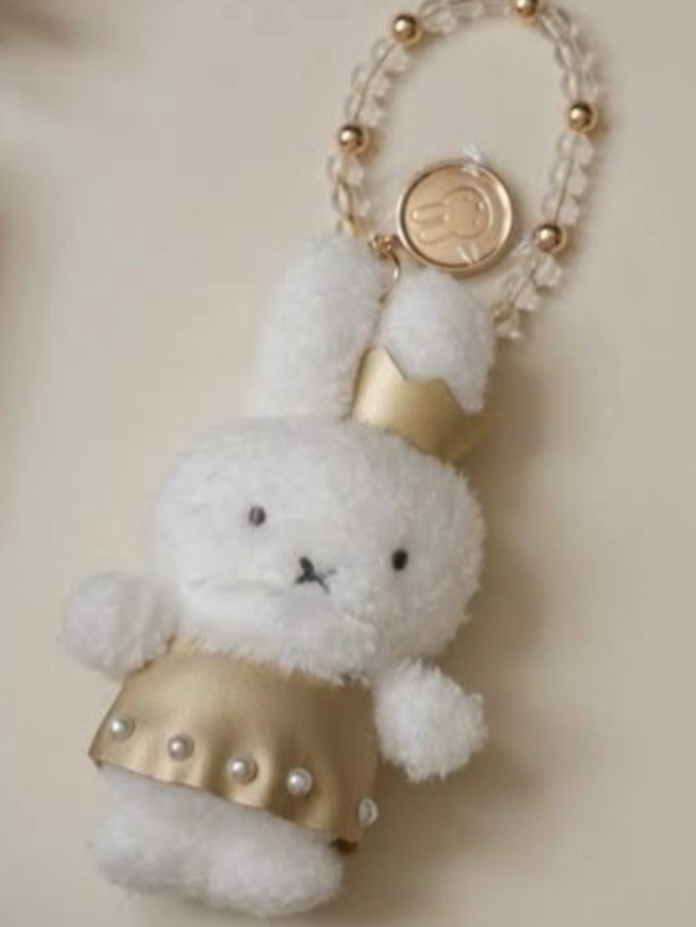 MIIA x Miffy Plush Bag Charm Miffy in Shibuya LE Gold - NEW RARE